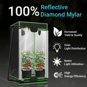 ALPHAGROW Indoor Grow Tent, 24 x 24 x 48 in, 600D Mylar Canvas, Twin Doors, and Observation Window