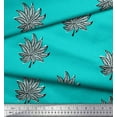 thumbnail image 3 of Soimoi Moss Georgette Fabric Leaves Block Print Sewing Fabric Yard 42 Inch Wide, 3 of 5