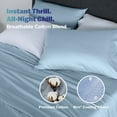 thumbnail image 3 of Martex brrr° Queen Cooling Sheet Set | 300TC Cotton Blend Triple Chill | Blue, 3 of 7