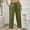 Army Green, variant on Jjayotai Women's Casual Wide Leg Pants, Flowy Adjustable Tie Knot Elastic Waist Trousers, Summer Beach Pants with Pockets Black M