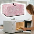 thumbnail image 3 of FOR U DESIGNS Pink Marble Print Microwave Oven Cover Foldable Toaster Oven Covers Dustproof Microwave Oven Grill Covers Protector Home Decoration Accessories-L, 3 of 8