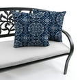 thumbnail image 3 of Jordan Manufacturing 18" x 18" Dresden Midnight Navy Damask Square Outdoor Throw Pillow (2 Pack), 3 of 10