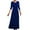 Blue, variant on Maxi Dresses for Women 2025 Solid Color Crewneck Long Sleeve Party Dress Fashion Velvet Elegant Dresses Blue M