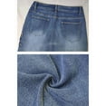 thumbnail image 5 of Women'S Floral Embroidery Mid Waist High Stretch Bootcut Jeans with Pockets Blue XL, 5 of 8