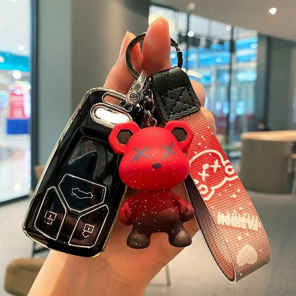 Fashion TPU Car Key Case Full Cover Fob For Audi A4 B5 A6 A5 Q7 S4 S5 S7 B9 4m 4G 8W Q5 TT TTS RS 8S Coupe Keychain Accessories