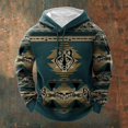 thumbnail image 2 of IWRICH Hoodies for Men Aztec Cowboy Western Retro Ethnic Printed Hooded Sweatshirt Fashion Graphic Fall Pullover Tops 02-Army Green L, 2 of 4