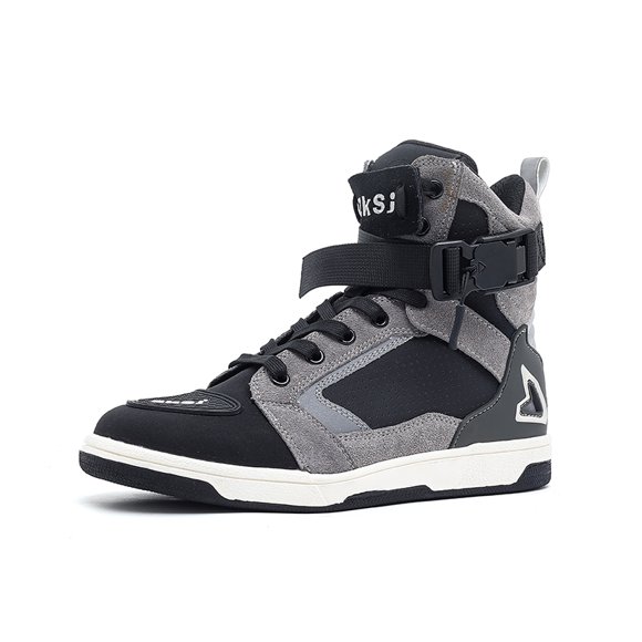 Botas de moto transpirables para todas las estaciones - Zapatillas de ciclismo de moto unisex,Gris,41