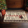 thumbnail image 4 of Merry Christmas Doormat,Christmas Trees Xmas Winter Black White Buffalo Plaid Indoor Outdoor Outside Entrance Doormat Welcome Door Mat Anti-Slip Rubber Seasonal Holiday Decoration 17x29 Inch, 4 of 6