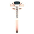 thumbnail image 3 of 1.86 ctw with Simulated Diamond Halo Accents Anniversary Ring for Women | Round Cut Natural London Blue Topaz | Hyperallergenic Solid 18K Rose Gold, 3 of 5