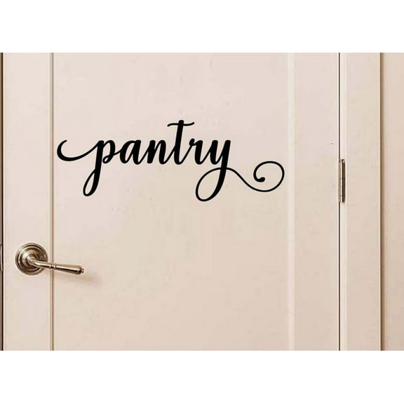 Pantry Kitchen Label Wall Decor 14 x 5 Vinyl Wall Decal Calligraphy entrance front door decorative sticker art cute heart