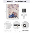 thumbnail image 2 of 4th of July RV Awning Sun Shade Screen 9'X7' Blue Truck Poppy Flower Mesh Sunscreen Star Flag Firework Awning Shade Screen with Zipper UV Blocker Completed Kits for RV Motorhome Camper, 2 of 7