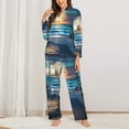 thumbnail image 2 of Fotbe Ocean View Bedroom Conjunto de Pijama de Manga Larga para Mujer con Estampado, Ropa de Dormir de 2 Piezas, Conjunto de Casa Suave y Cómodo con Bolsillos-Small, 2 of 7