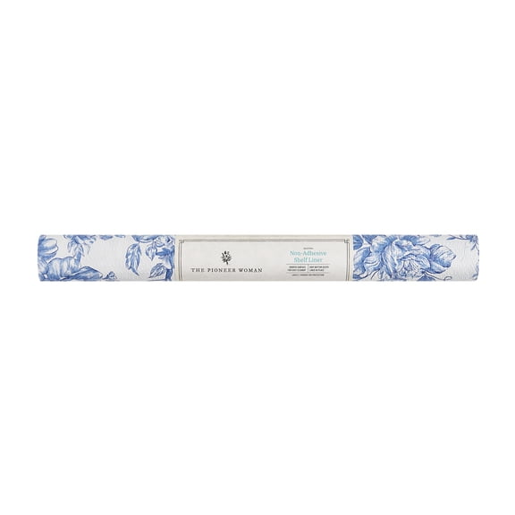 The Pioneer Woman Agatha Non-Adhesive Vinyl Shelf Liner, Blue, 20" x 6'