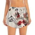 thumbnail image 2 of Picia Floral Leopard Butterflies Pattern Women's 2 in 1 Athletic Running Shorts High Waisted Workout Casual Gym Sweat Shorts with Comfy Liner Zipper Pockets-X-Large, 2 of 9