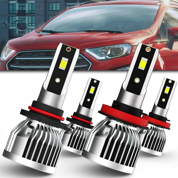 Headlights for 2018-2020 Ford EcoSport LED Headlight Bulbs,9005/HB3/H10 High & H11/H8/H9 Low Beam,4pcs