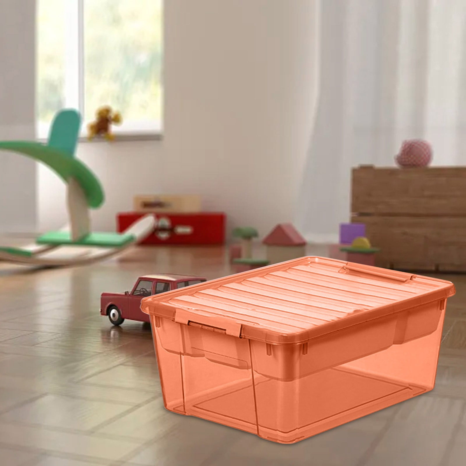 kcavykas Toy Storage Box with Multi Layer Trays Building Blocks Organizer Plastic Container with Handle for Small Parts Space Saver Kitchen Storage B