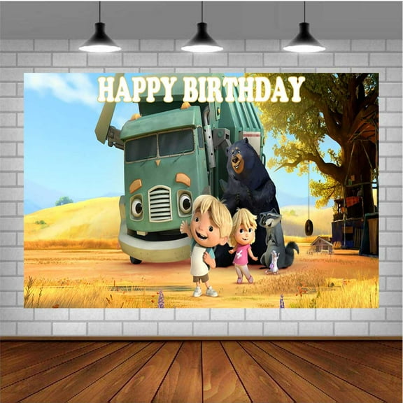 Trash Truck Post Wall Decor Birthday Banner Backdrop Background Party Supplies Taspestry