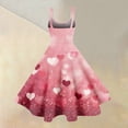 thumbnail image 4 of Women's Vintage Swing Dress A Line Sleeveless Heart Printed Wedding Guest Party Dresses Deep Red L, 4 of 5
