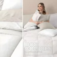 thumbnail image 4 of REAL TEXTIL Set de Edredón Duvet con Fundas de Almohada y Juego de Sábanas, Ideal para Cualquier Temporada (Blanco- Beige, doble), 4 of 7