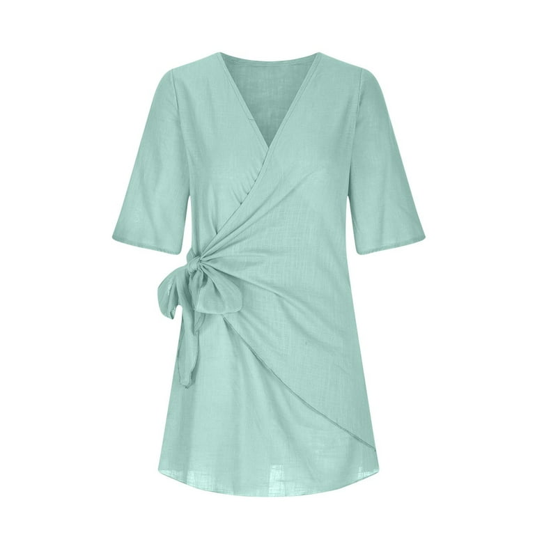 green short sleeve wrap dress Short Sleeve Midi Wrap Dress X-Large / Navy main image 0