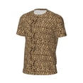 thumbnail image 6 of Wukai Leopard Print Brown Print Men's Short-Sleeved Mesh T-Shirt,Quick-Dry Short Sleeve Workout T-Shirt-Small, 6 of 8