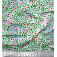 thumbnail image 1 of Soimoi Purple Moss Georgette Fabric Floral & Leaves Printed Craft Fabric by the Yard 42 Inch Wide, 1 of 3