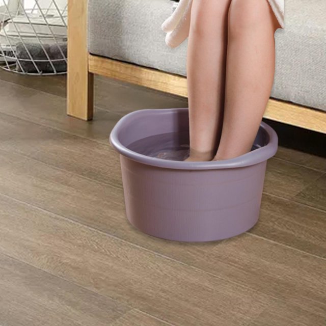 Bañera para de pies, cubeta para lavabo de SPA, altura de 7,5 pulgadas, multiusos, redonda, resistente para remojar pies, uñas de los pies y Púrpura Salvador Cuenca del baño de pies
