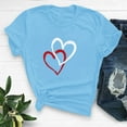thumbnail image 2 of miqiqism Valentines Womens Outfits Short Sleeve Heart Grapghic Tshirts Top Loose Round Neck Pullover Shirts Lightweight Blouses Clothing 2025 Tees Blouses,#01_Sky Blue,XXXL, 2 of 6