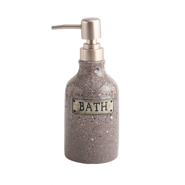 Qeeadeea Ceramic Lotion Dispenser, Hand Soap Dispenser, Refillable Shampoo Dispenser, Bathroom Vanity Countertop-Purple-400ml/14oz