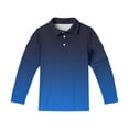 thumbnail image 5 of CCRFTGI Polo Shirts for Child Girls Size 8 School Uniform Gradient Shirts Athletic Sport Lapel Button Collared Polo Casual Long Sleeve 2026 Summer Tops Dark Blue 11-12 Years, 5 of 5