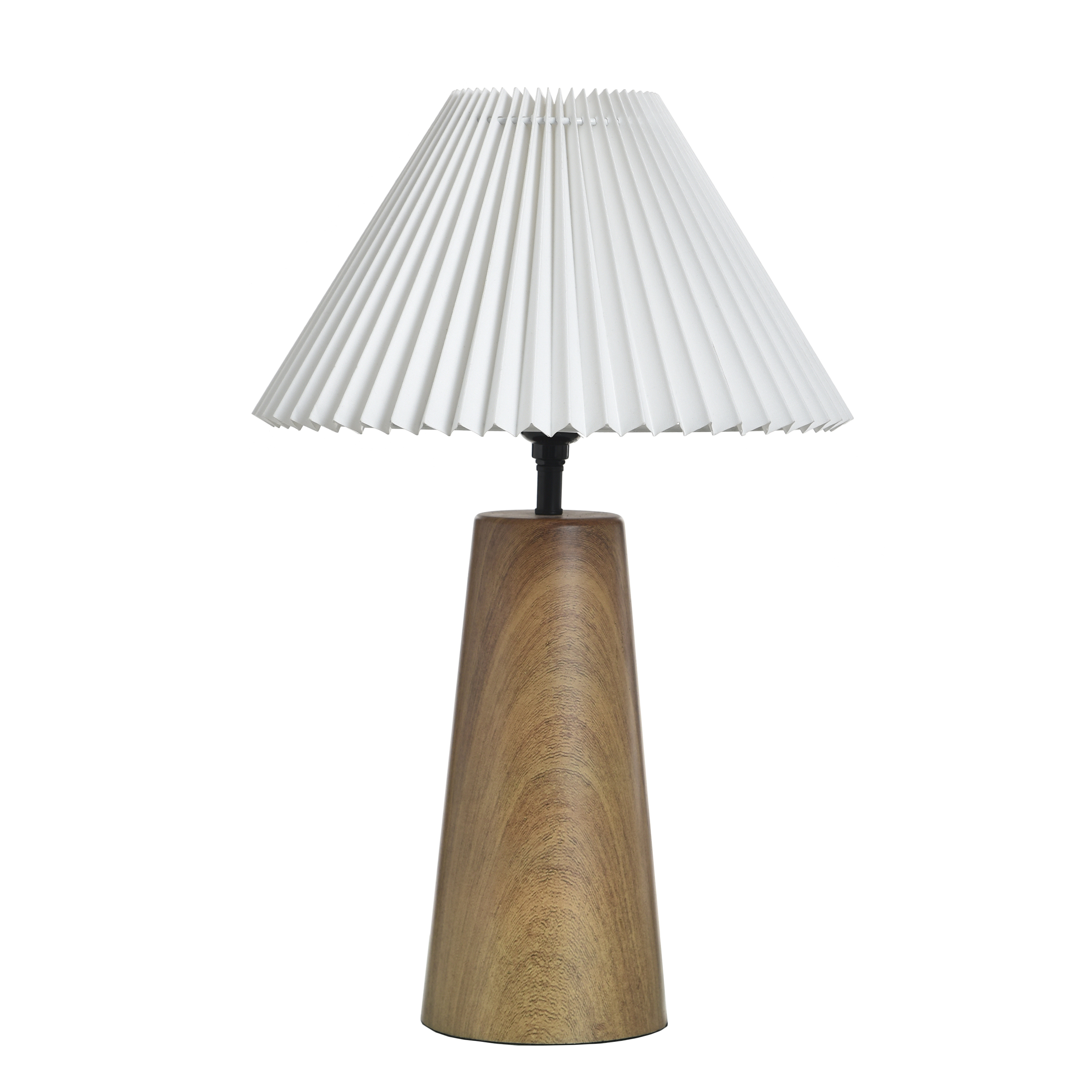 Better Homes & Gardens Table Lamp, Wood Grain with Pleated Shade photo 2
