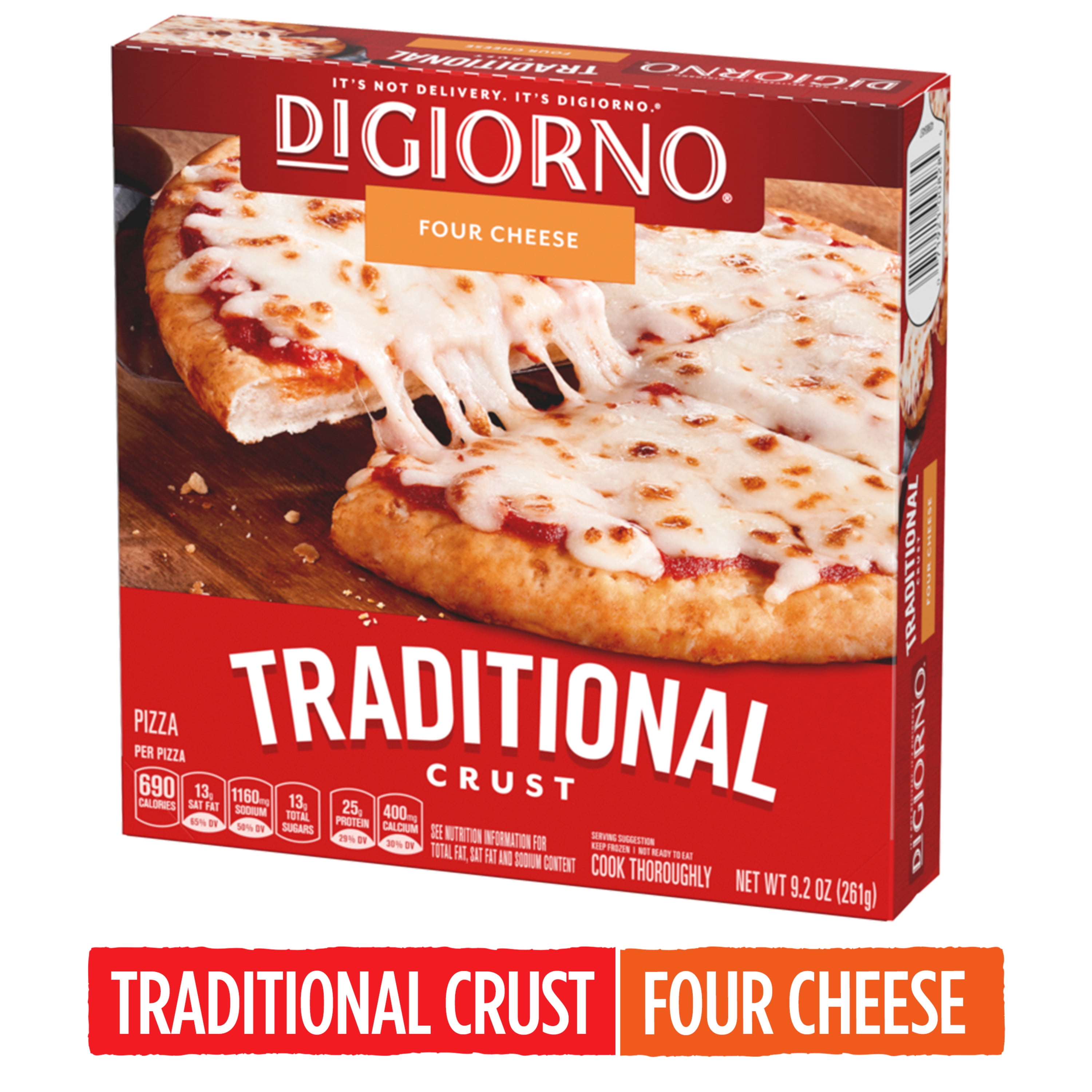 DiGiorno Traditional Crust Four Cheese Small Sized Frozen Pizza, 9.2 oz