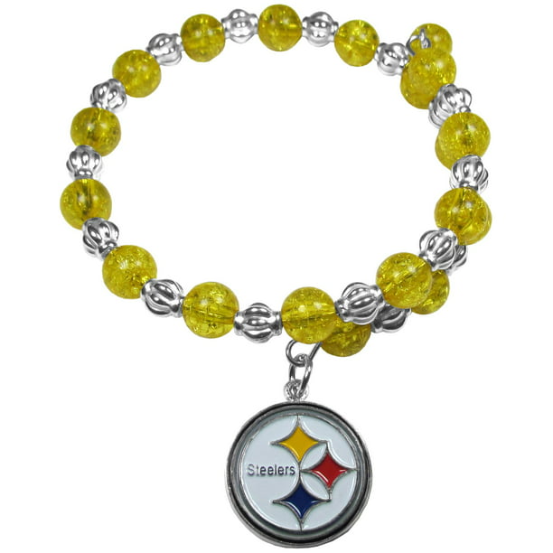 Pittsburgh Steelers Women's 400 Degrees Beaded Bracelet - Walmart.com ...