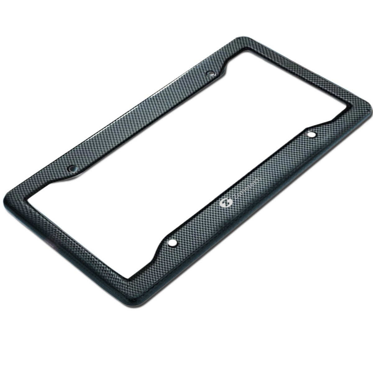 Zone Tech Carbon Fiber Plastic License Plate Cover Frame Classic