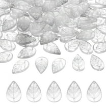 Leaf Beads, 50Pcs Crystal Leaf Beads Translucent Czech Glass Beads Spacer Bead for Jewelry Making , Gradient Purple