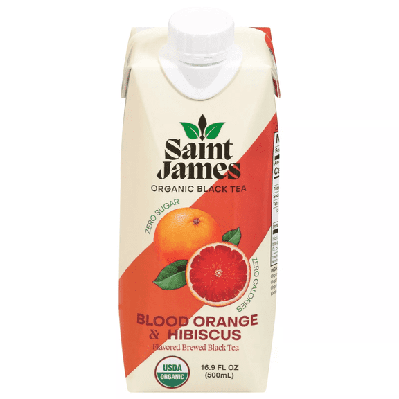 Saint James Hibiscus Blend Black Tea 16.9 Fz - Pack Of 12
