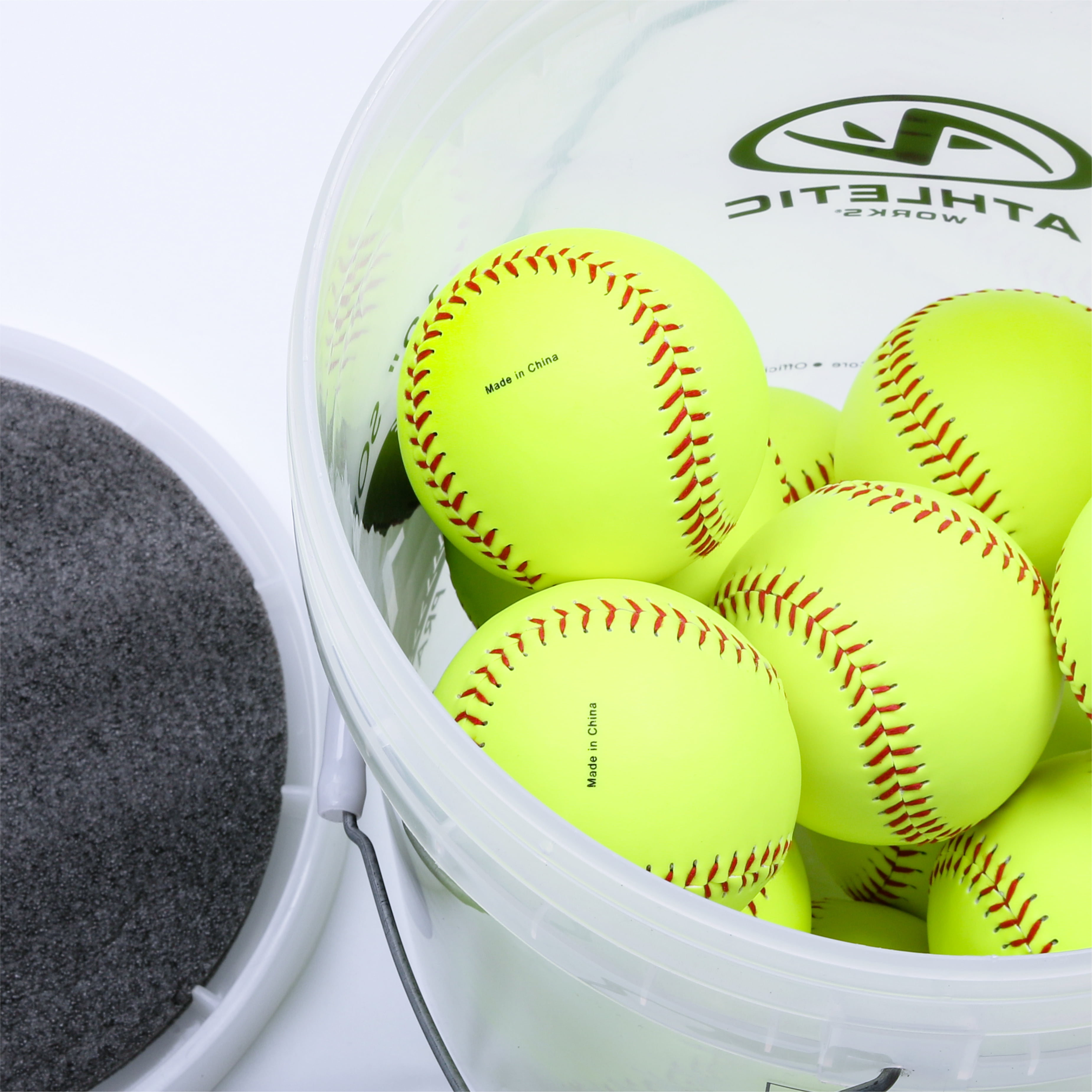 Sports Attack 12 Yellow Dimpled Seamed Softballs
