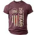thumbnail image 2 of Usa 250Th Anniversary Men's Patriotic Commemorative Anniversary Graphic Casual Everyday Tee 4Th of July Shirts for Men Brick Red XXXL, 2 of 3