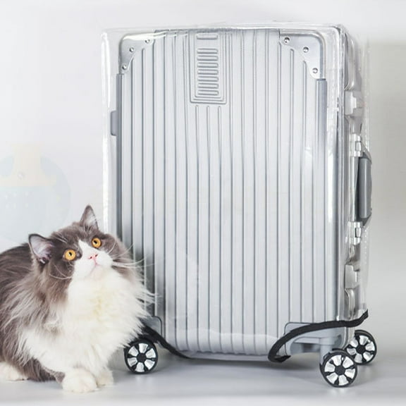 Clear PVC Suitcase Cover Protector | Waterproof Luggage Protector for Wheeled Suitcases | Fits 22 26 30 Inch Sizes | Includes 1 Piece Travel Rain Cover