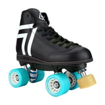 Riedell Quad Roller Skates - Antik Skyhawk Indoor Skate Set (Size 9, Black, Wheels Blue (92A))