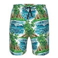 thumbnail image 4 of Naloa Hawaii Palms Men's Beach Shorts, Surfing shorts, Swim trunks, Quick Dry Swim Trunks for Surfing Beach Fun - Large, 4 of 9