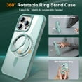 thumbnail image 2 of for iPhone 14 Pro Max Case with 360° Rotatable  Ring Stand [Compatible MagSafe] [ Grade Protection] Translucent Matte iPhone 14 Pro Max Phone Cases for Women Men 6.7'', Green, 2 of 14