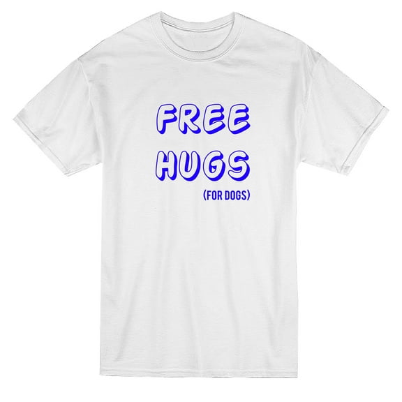 Free Hugs For Dogs Pet Love Graphic Men White T-Shirt, Male Large