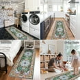 thumbnail image 6 of Findosom 2'x6' Vintage Boho Runner Rug Washable Non-slip Area Rug,Hallway Indoor Farmhouse Bedroom Kitchen Living Room Non Shedding Runner, Contemporary Low Plie Floor Carpet Doormat,Green, 6 of 9