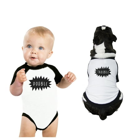 

Double Trouble Baby Pet Matching Baseball Shirts 3/4 Sleeve Raglan