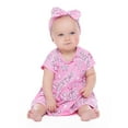 thumbnail image 2 of Barbie Baby Girls Print Dress with Diaper Cover and Bow Headband Set, 3-Piece, Sizes 0/3M-24M, 2 of 5