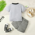 thumbnail image 3 of NZRVAWS Toddler Baby Boys Outfits Set 4 Years Baby Boys Round Neck Short Sleeve T-Shirt and Plaid Shorts Baby Boys Summer Clothes 5 Years, 3 of 8