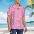 thumbnail image 3 of Picia Beautiful pink bow Pattern Men's Hawaiian Shirt – Soft Cotton Regular Fit Short Sleeve Shirt, Casual Beach Shirt for Summer, Vacation, and Outdoor Wear,Medium, 3 of 7