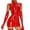 Red, variant on Women Sexy Tank Leather Dress, Gloves Not Included, Wetlook PVC Leather, Plus Size Shiny Latex Hip Skirt