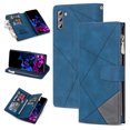 thumbnail image 1 of Designed For Galaxy A13 5G, Wallet 9 Card Slots Cases Zipper Purse Premium Leather Card Slot Flip Magnetic Cover Wrist Strap Kickstand Stand Compatible with Samsung Galaxy A13 5G, Blue, 1 of 7